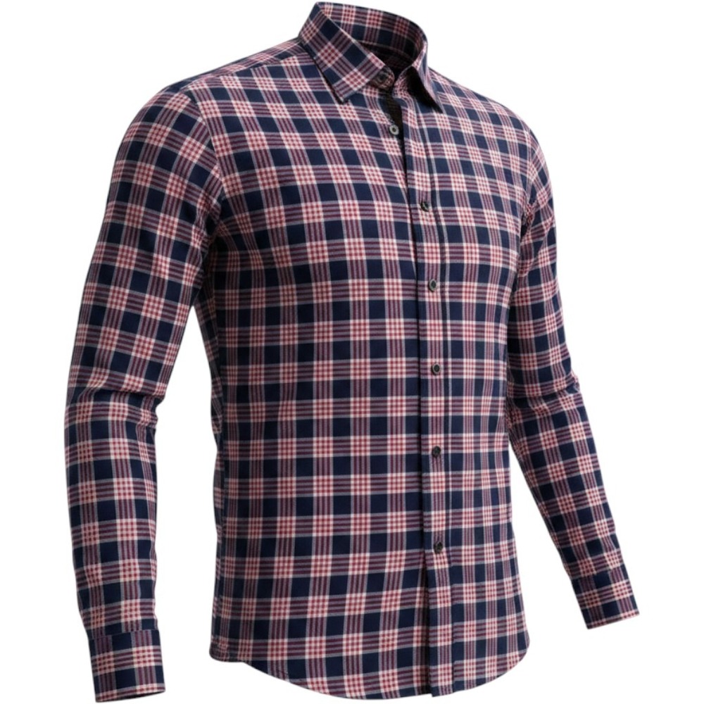 Ermenegildo Zegna Mens Navy Pink Plaid Long Sleeve Button Down Shirt L Italy